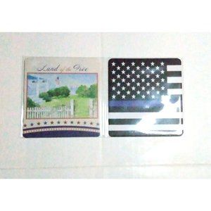 Coasters Land Of The Free & USA Flag LEORF